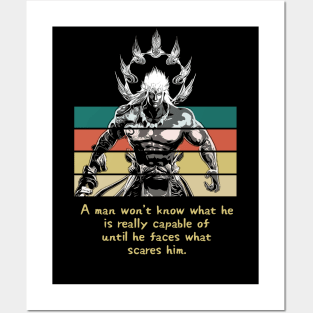 Warriors Quotes XII: "A man won't know he is really capable of until he faces what scares him" Posters and Art